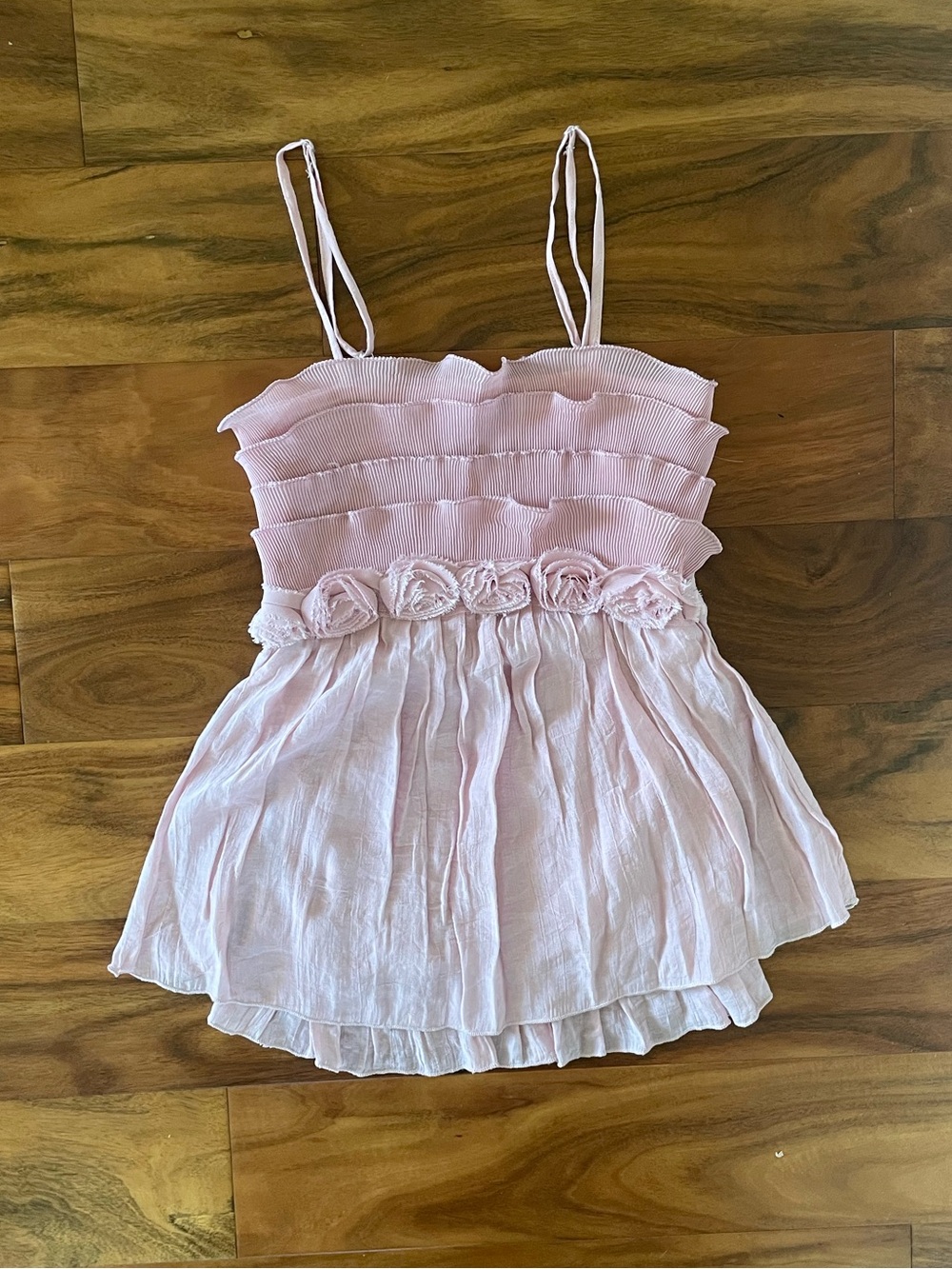 Pink Pleated Rose Fairy Top